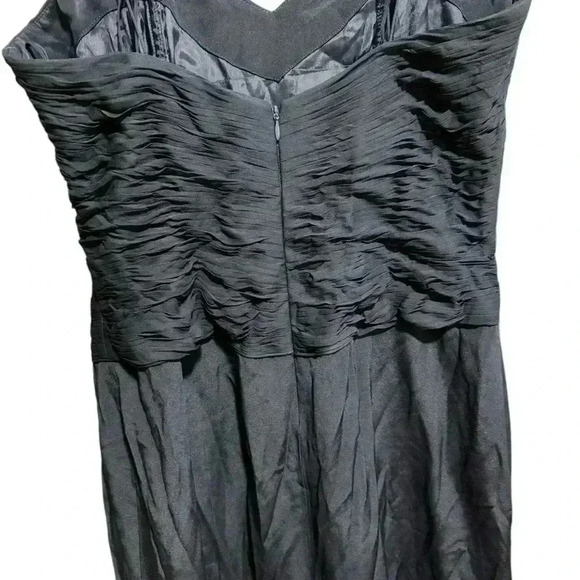 Assar pleated 100% silk navy gown size 12 maxi evening formal dress - Picture 3 of 6